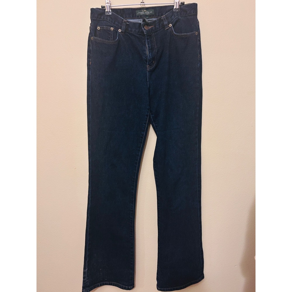 Lauren Ralph Lauren‎ Jeans Women 6 Dark Blue Excellent Flap Pocket Straight Leg
